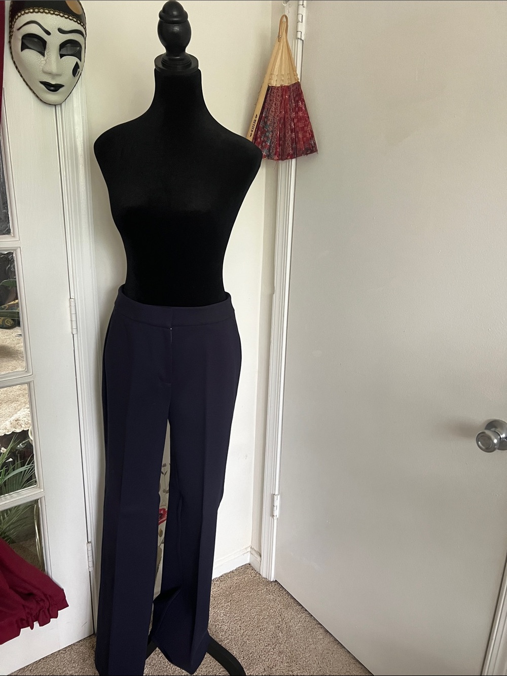 Prana Navy Wide-Leg Trousers